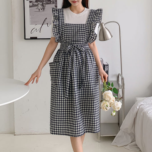 Princess Gingham Ruffle Apron 🌸