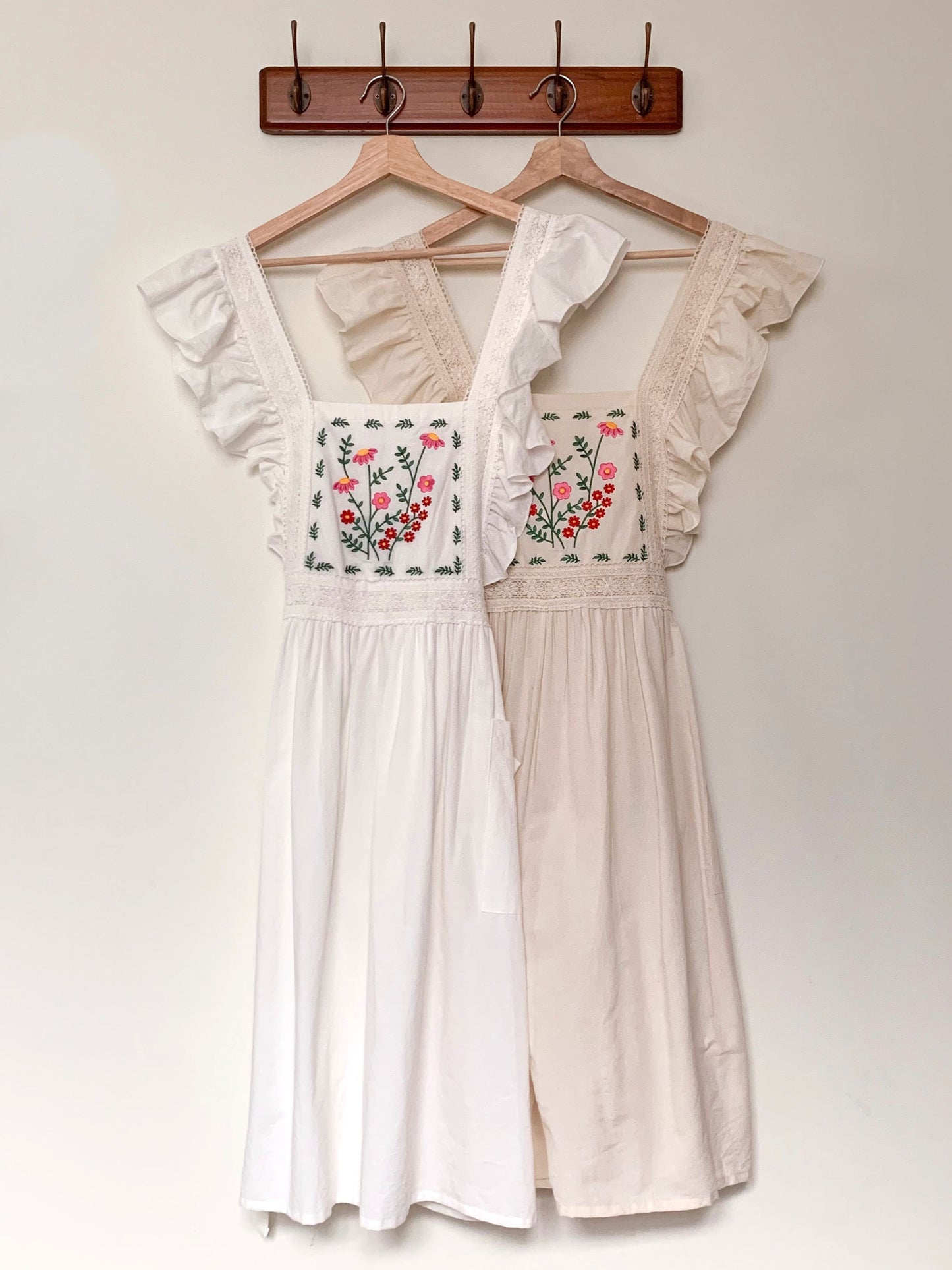 Plain embroidered princess apron dress 🌼