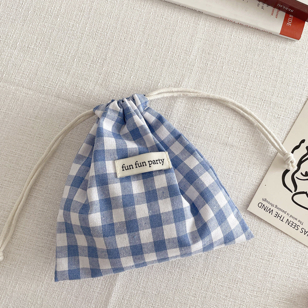 Checkered Drawstring Pouch 🏁