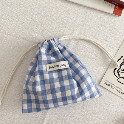 Checkered Drawstring Pouch 🏁
