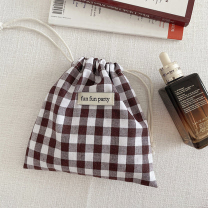 Checkered Drawstring Pouch 🏁