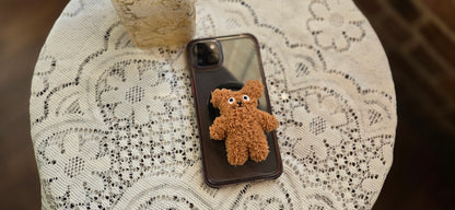 🐻 Fluffy Teddy Phone Grip 🐻