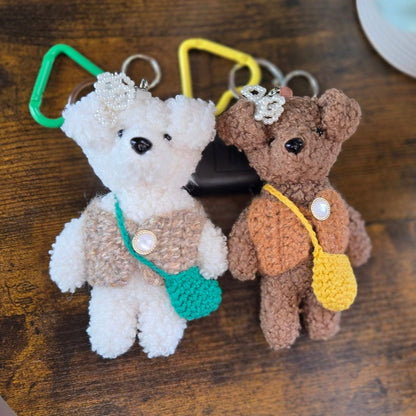🐻 Plush Teddy Keychains with Handcrafted Flair ✨