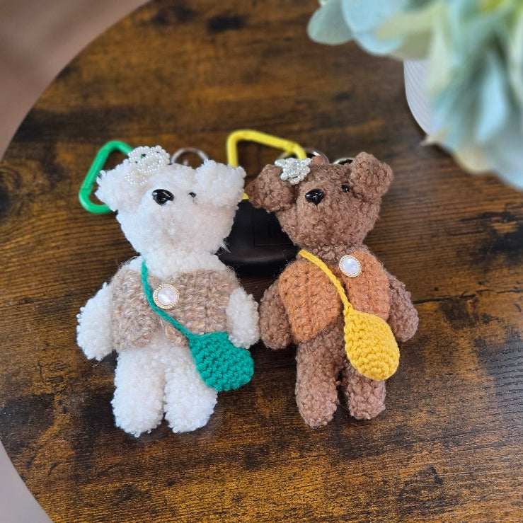 🐻 Plush Teddy Keychains with Handcrafted Flair ✨