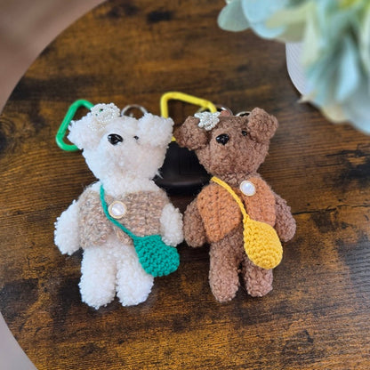 🐻 Plush Teddy Keychains with Handcrafted Flair ✨