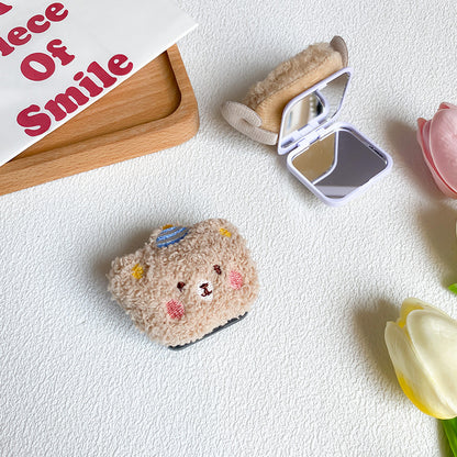 Plush Bear Phone Grip with Mirror 🐻