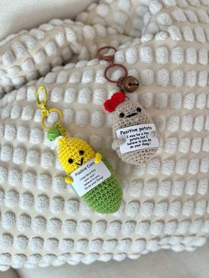 Handmade Positive Vegetable Keyring 🥔🌽