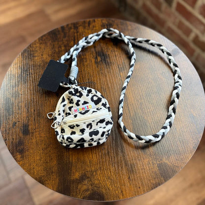 👜 Leopard-Print Mini Pouch with Braided Phone Strap 👜