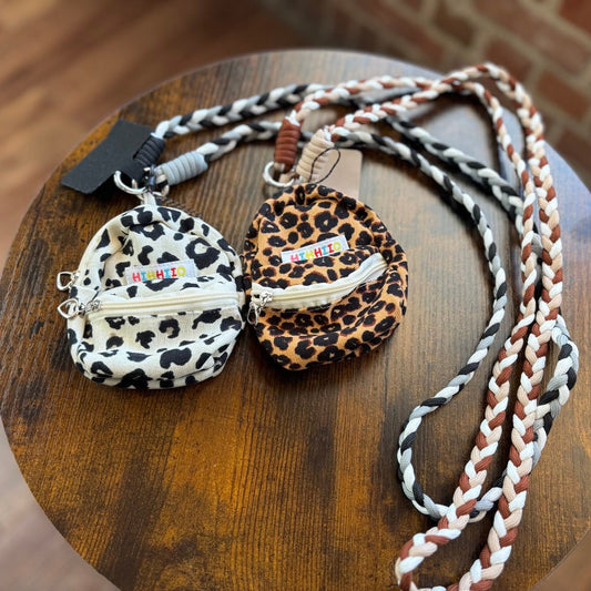 👜 Leopard-Print Mini Pouch with Braided Phone Strap 👜