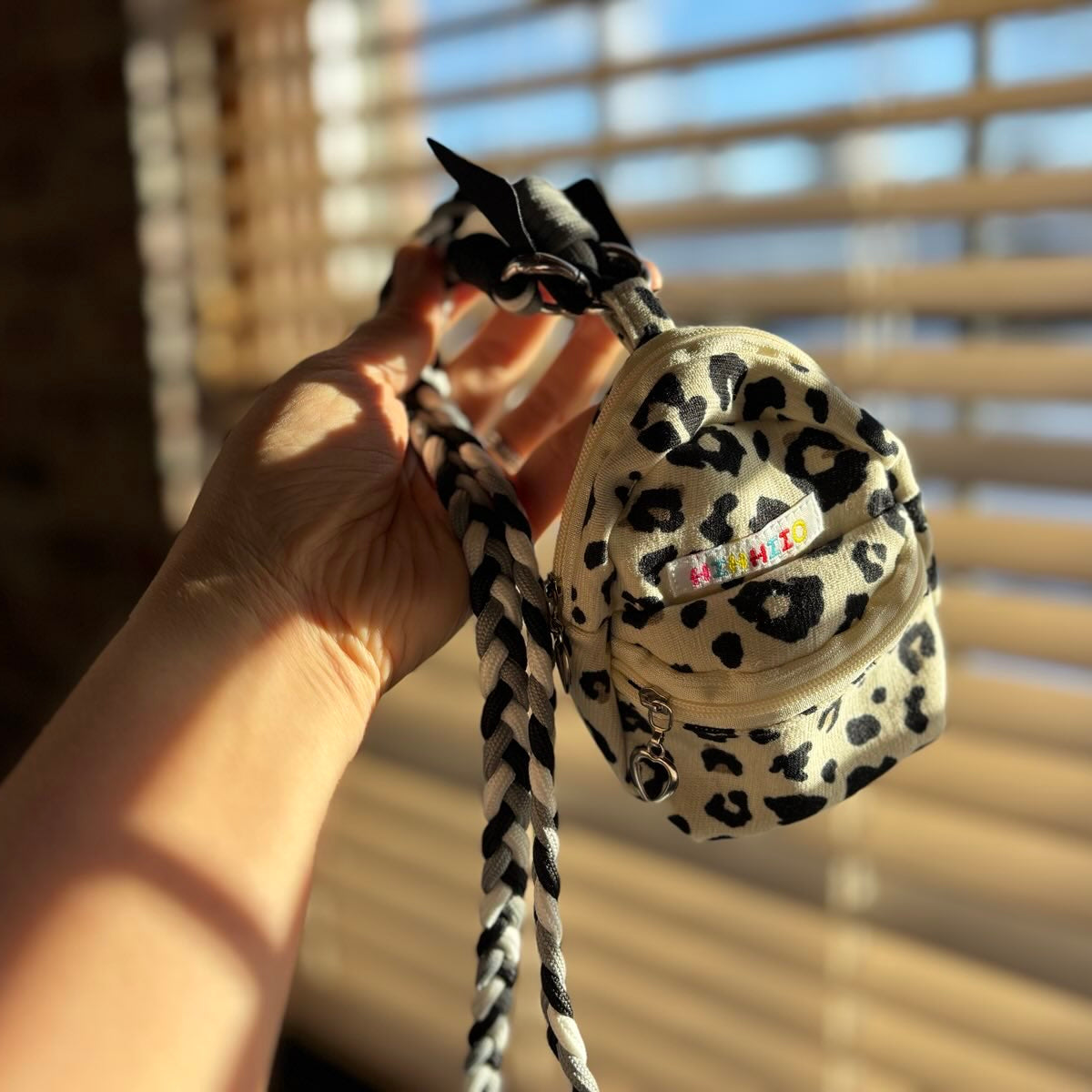 👜 Leopard-Print Mini Pouch with Braided Phone Strap 👜
