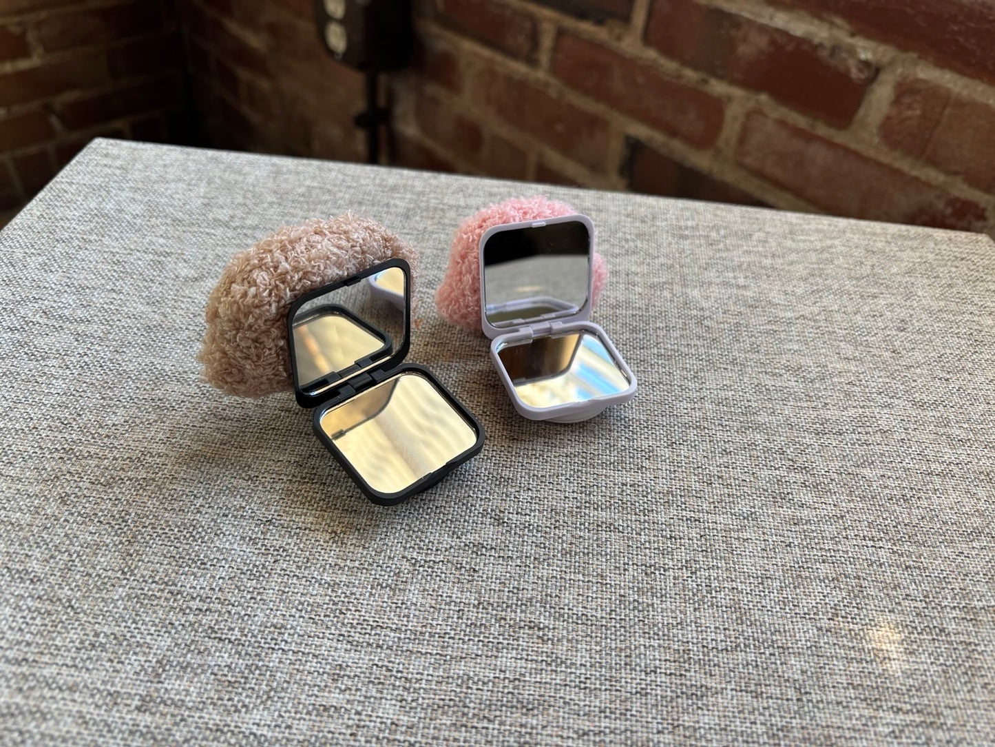 Plush Bear Phone Grip with Mirror 🐻
