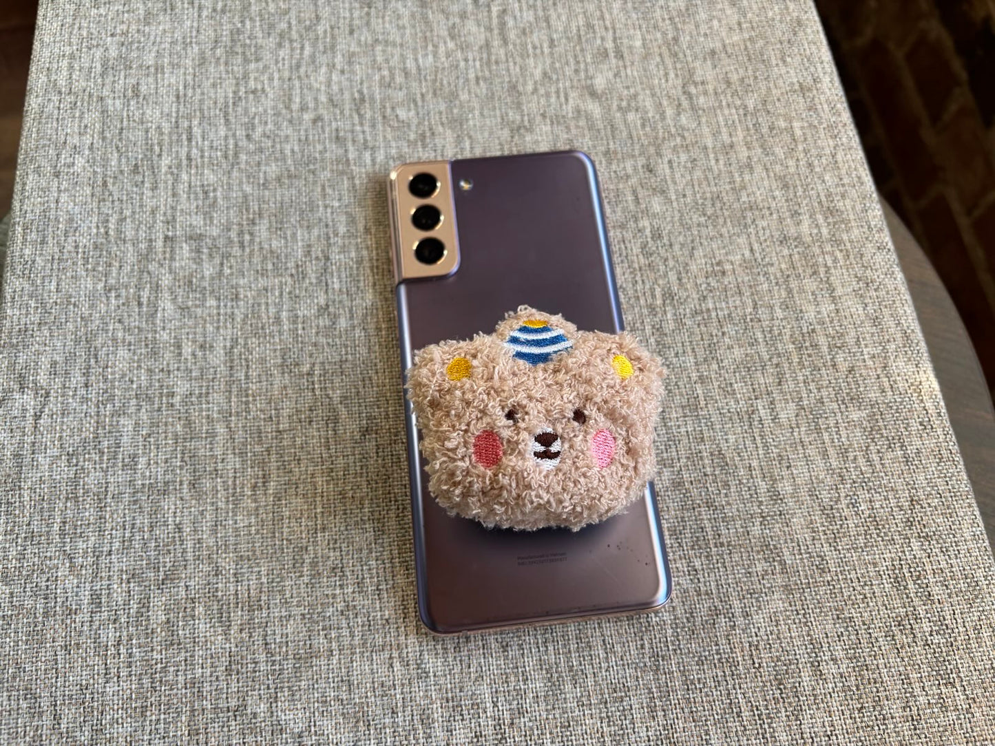 Plush Bear Phone Grip with Mirror 🐻