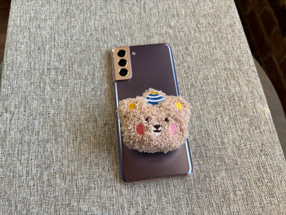 Plush Bear Phone Grip with Mirror 🐻